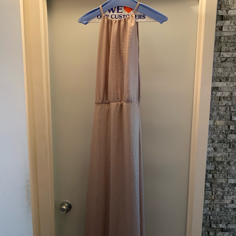 Nouvelle Amsale Rose Gold Halter Bridesmaid Dress